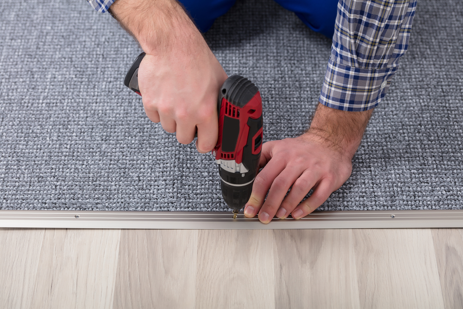 carpet installation with nail gun